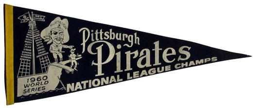 1960 WS Pittsburgh Pirates National League Champs Felt Pennant 12x30  208200