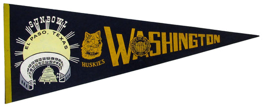 Vintage Sun Bowl Felt Pennant 12x30 Washington University Huskies 208205