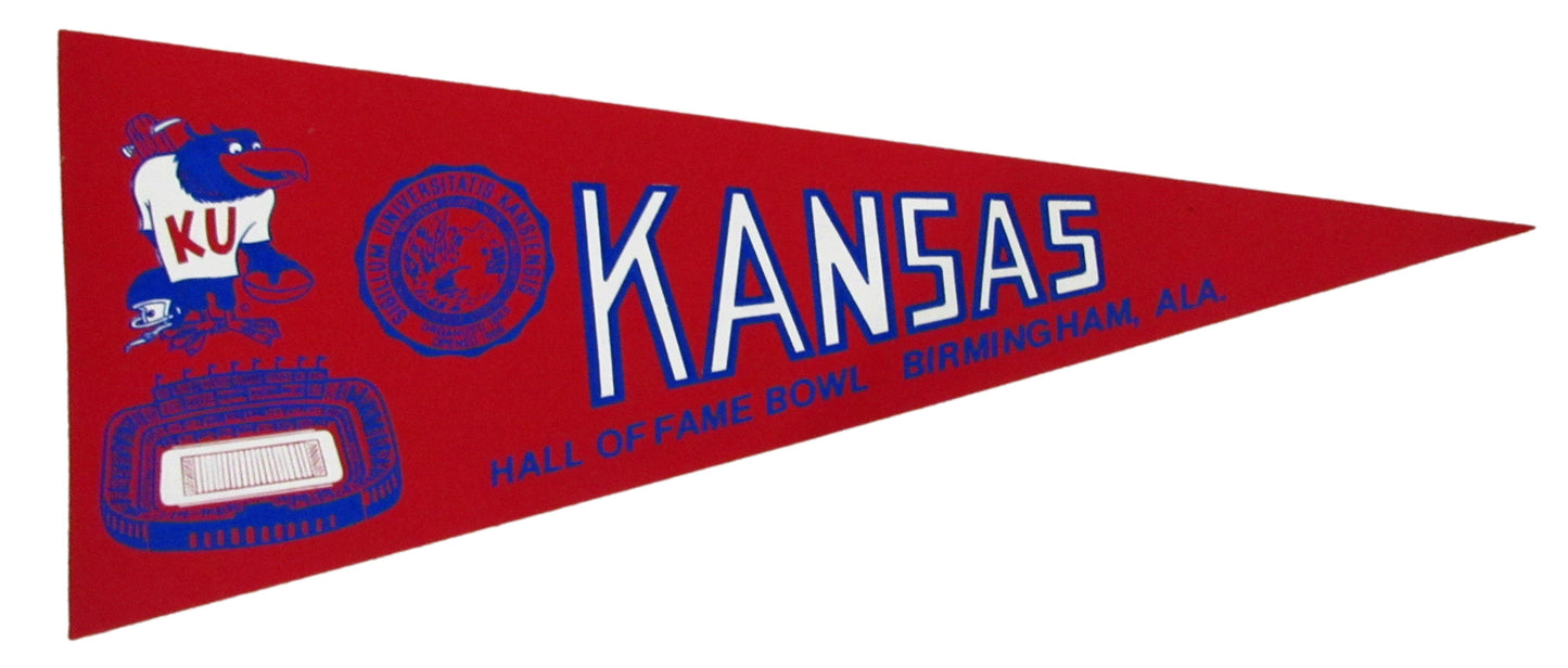 Hall of Fame Bowl Birmingham, AL Felt Pennant 12x30 KU Kansas 208208