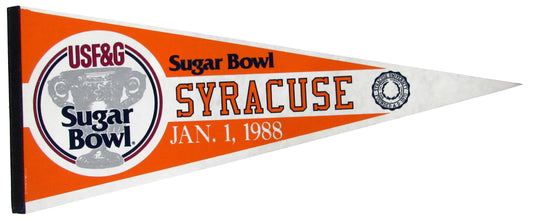 1988 USF&G Sugar Bowl Felt Pennant 12x30 Syracuse 208210