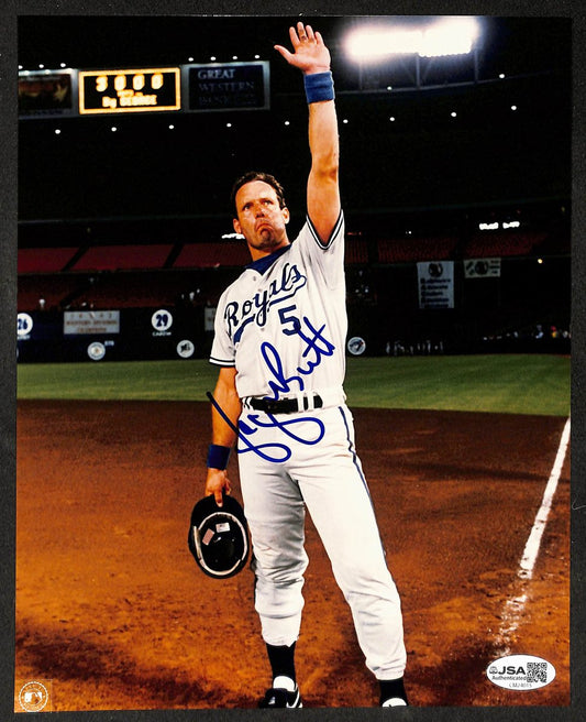 George Brett HOF Autographed/Signed 8x10 Photo Royals 3000 Hits JSA 209827