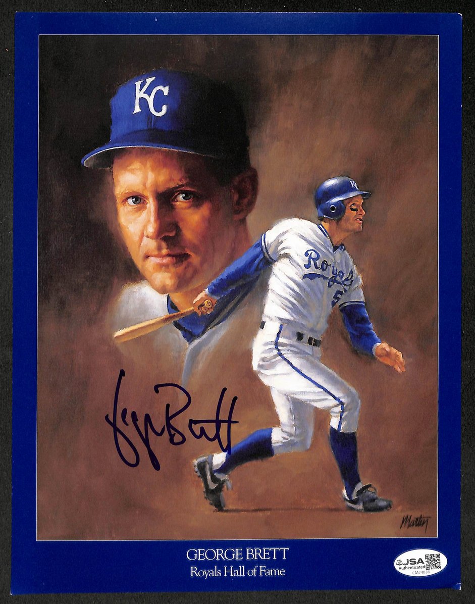 George Brett HOF Autographed/Signed 9x12 Photo Card Royals JSA 209846