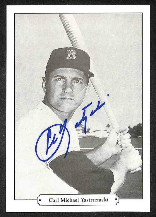 Carl Yastrzemski HOF Autographed/Signed 5x7 Photo Card Red Sox JSA 209819
