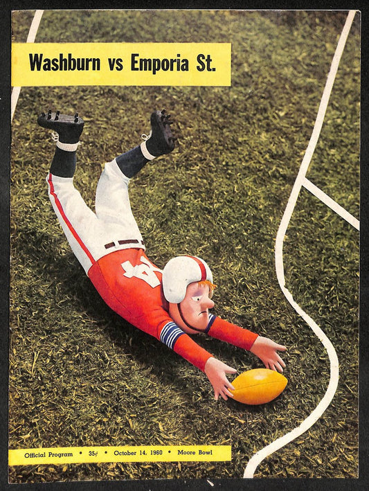 1960 Wasburn vs Emporia St. Moore Bowl Official Program 209684