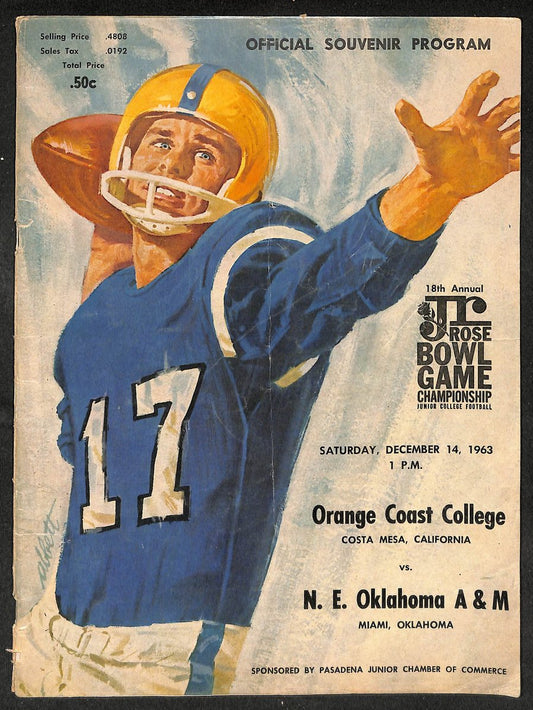 1963 Orange Coast vs NE Oklahoma A&M 18th Jr Rose Bowl Official Program 209687