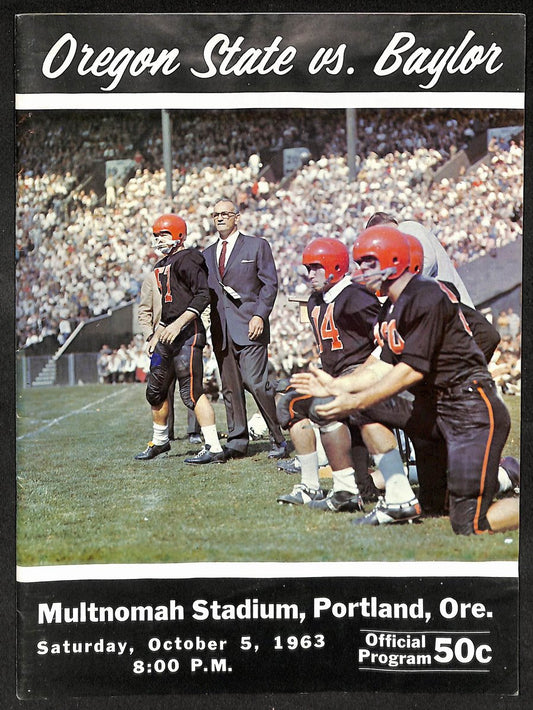 1963 Oregon St vs Baylor Multnomah Stadium Official Program 209688