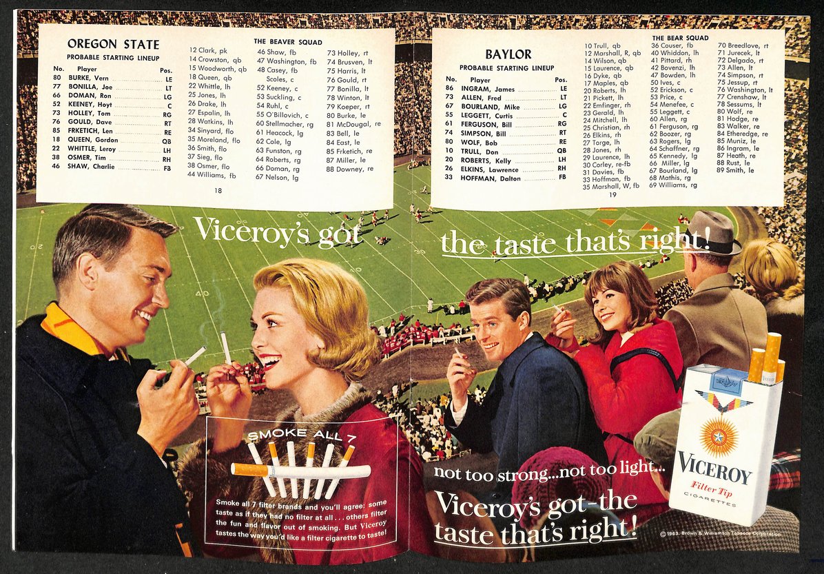 1963 Oregon St vs Baylor Multnomah Stadium Official Program 209688
