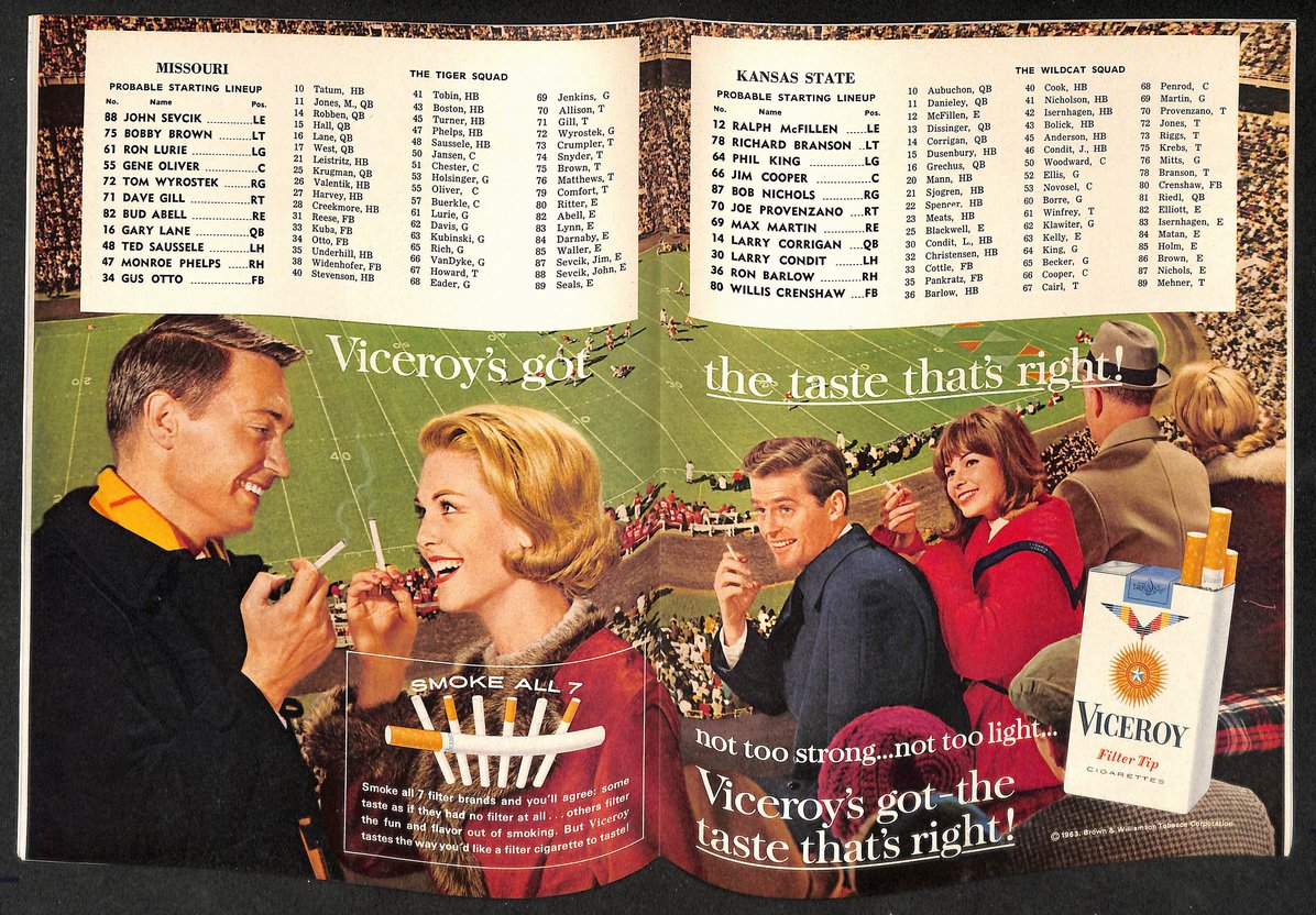 1963 Missouri vs Kansas State Memorial Stadium Official Program 209689