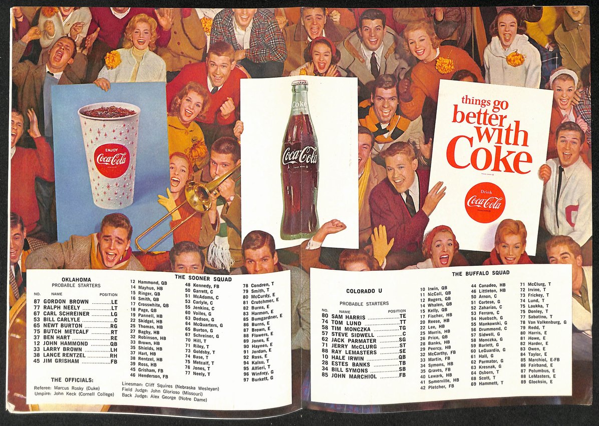 1964 Oklahoma vs Colorado Folsom Field Official Program 209690