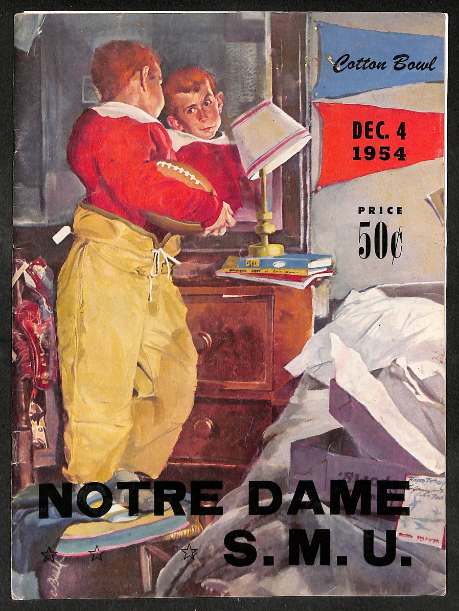1954 Notre Dame vs SMU Cotton Bowl Official Program 209694