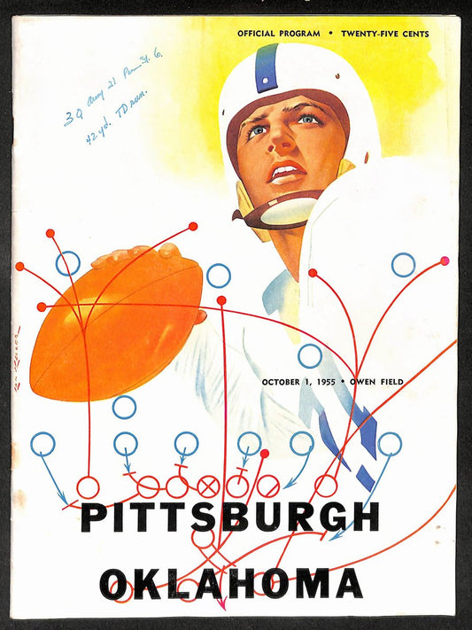 1955 Pittsburgh vs Oklahoma Owen Field Official Program 209695