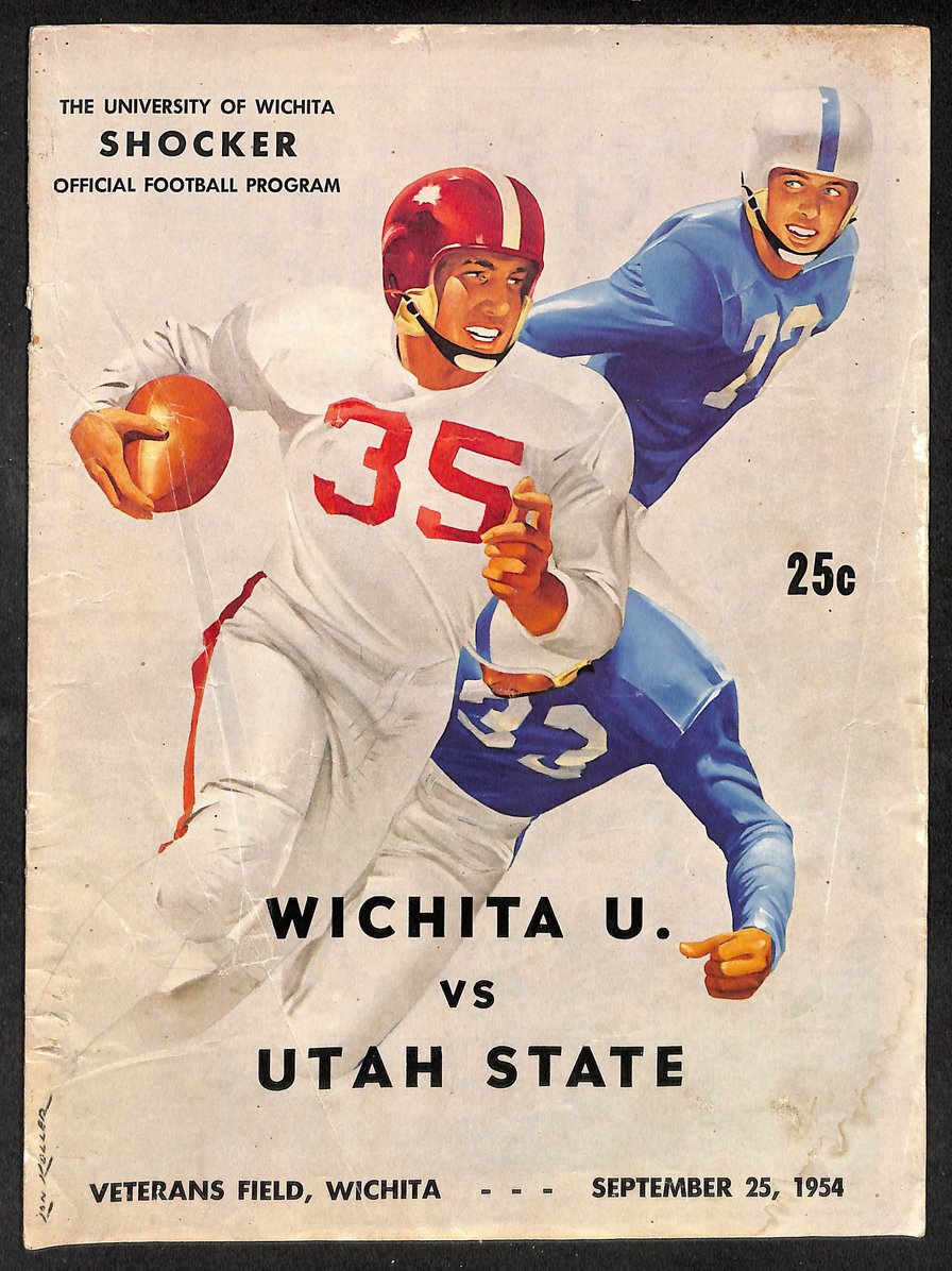 1954 Wichita U vs Utah State Veterans Field Official Program 209698