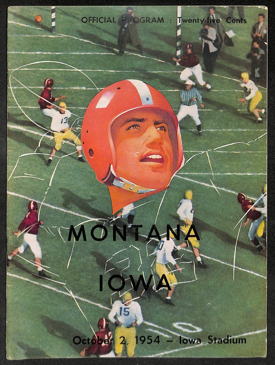 1954 Montana vs Iowa - Iowa Stadium Official Program 209699