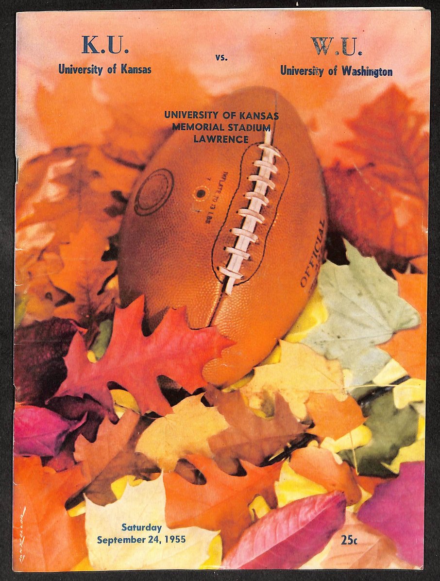 1955 Kansas vs Washington Memorial Stadium Official Program 209700