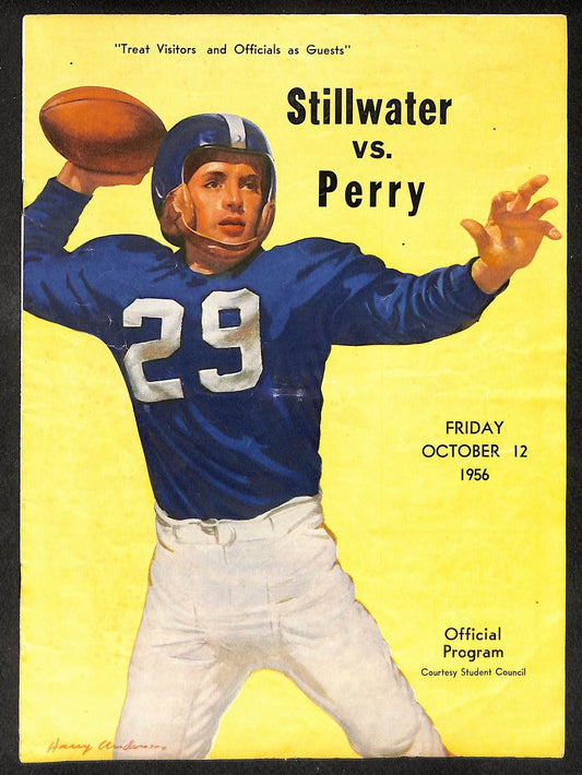 1956 Stillwater vs Perry Highschool Football Official Program 209703