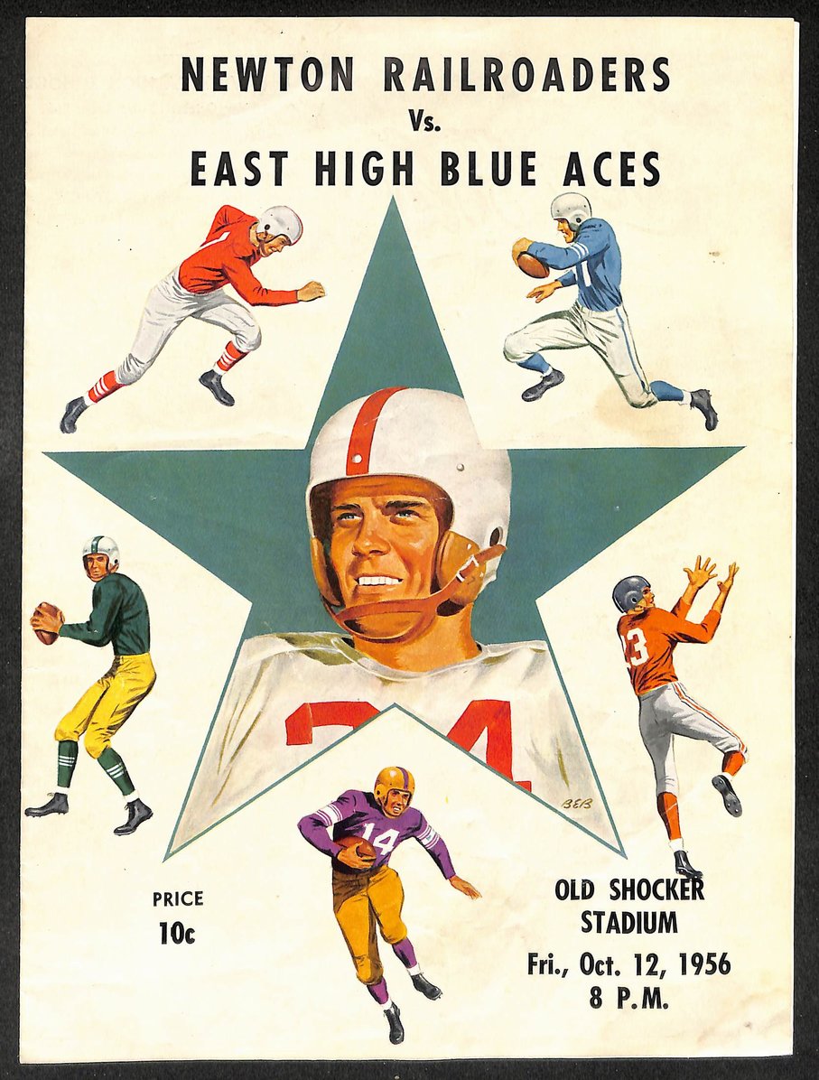 1956 Newton vs East High Old Shocker Stadium Official Program 209704