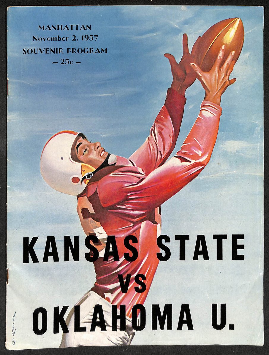 1957 Kansas State vs Oklahoma U - Manhattan Official Program 209707