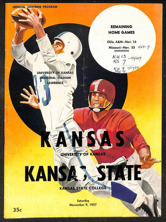 1957 Kansas vs Kansas State Memorial Stadium Official Program 209708