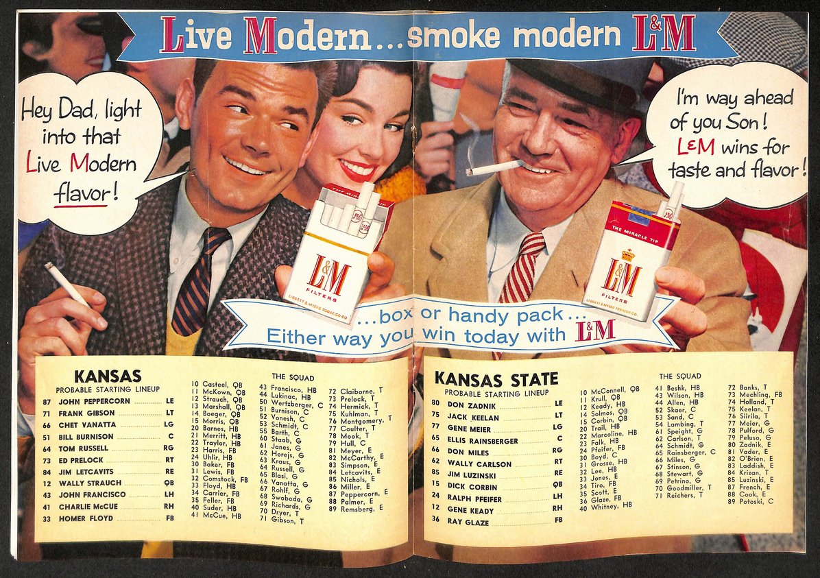 1957 Kansas vs Kansas State Memorial Stadium Official Program 209708