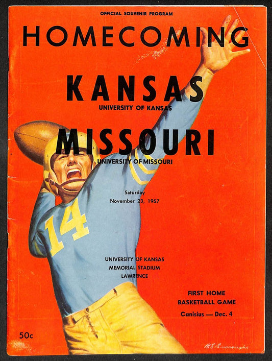 1957 Kansas vs Missouri Memorial Stadium Official Program 209709