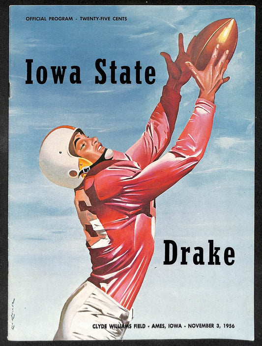 1956 Iowa State vs Drake Clyde Williams Field Official Program 209711
