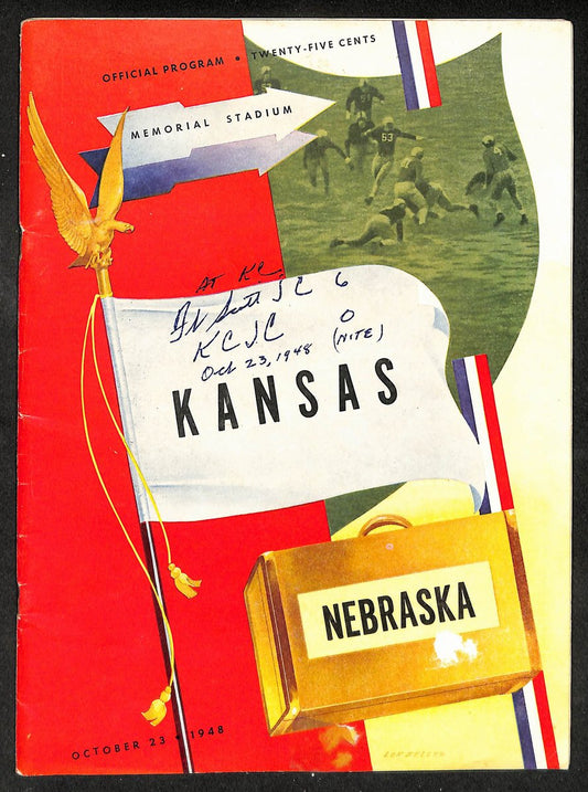 1948 Kansas vs Nebraska Memorial Stadium Official Program 209683
