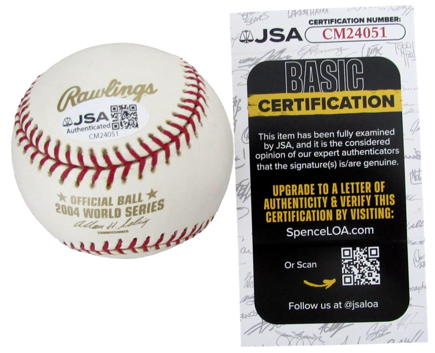 Bronson Arroyo Signed/Autographed 2004 World Series Baseball Red Sox JSA 208250