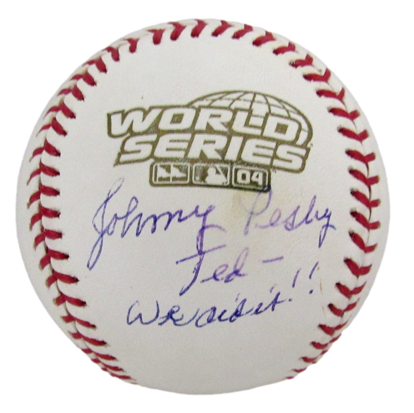 Johnny Pesky Signed/Inscribed 2004 World Series Baseball Red Sox JSA 208256