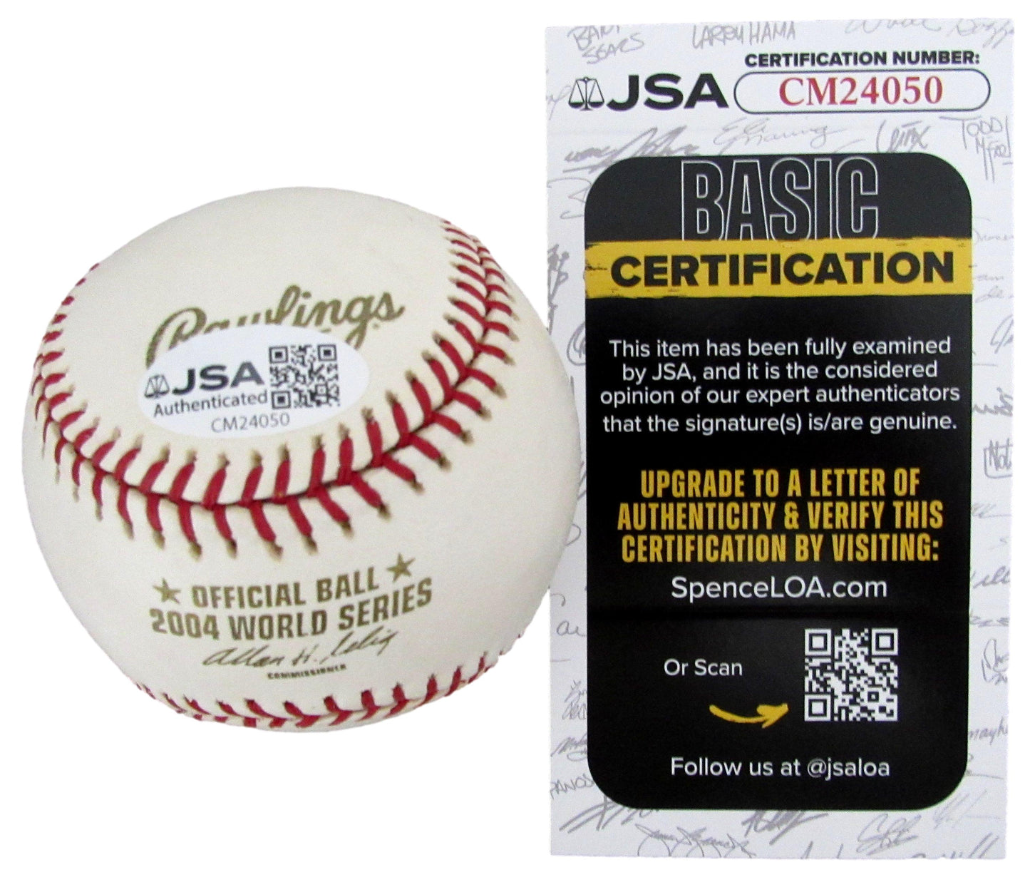 Johnny Pesky Signed/Inscribed 2004 World Series Baseball Red Sox JSA 208256