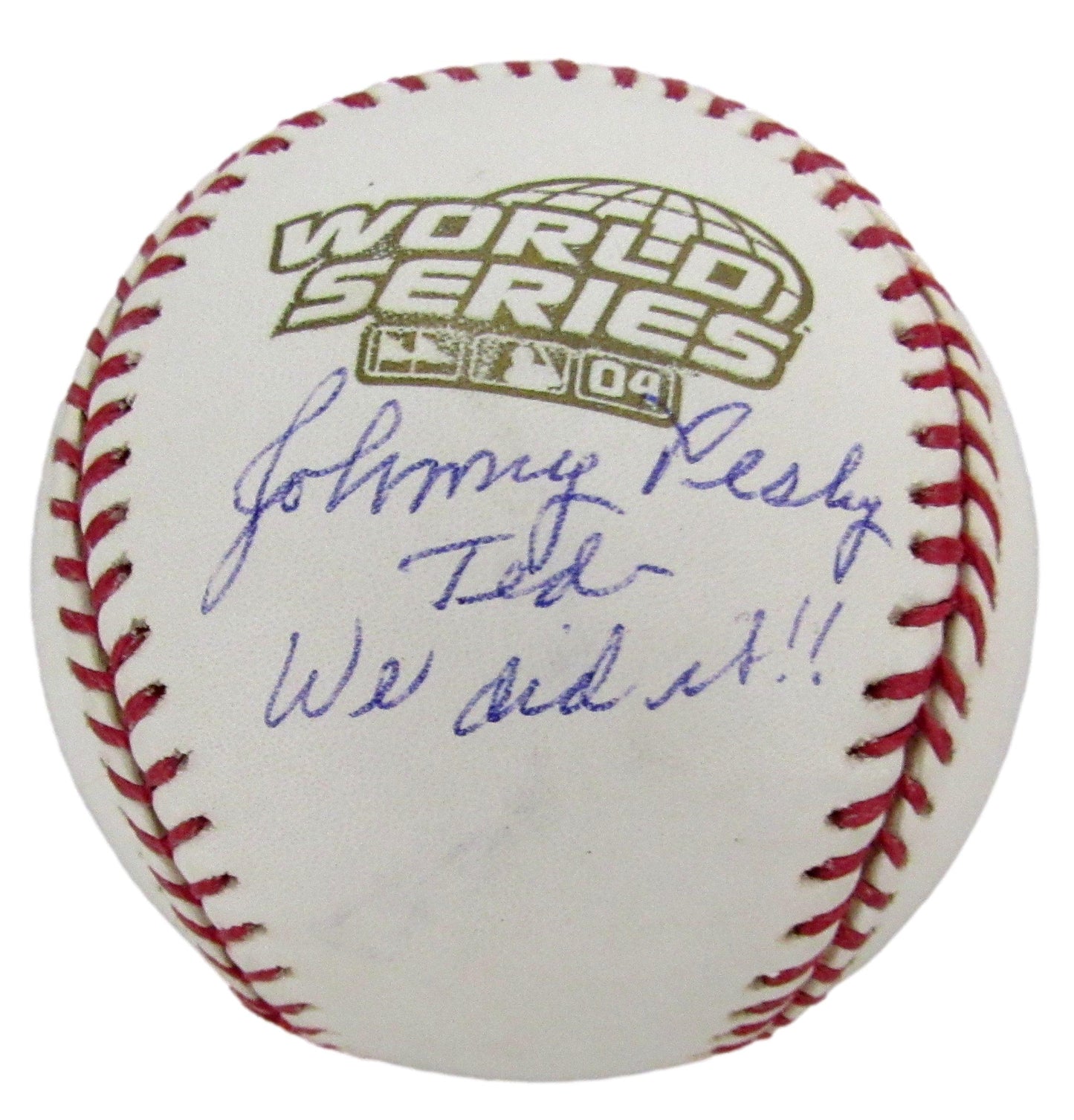 Johnny Pesky Signed/Inscribed 2004 World Series Baseball Red Sox JSA 208257