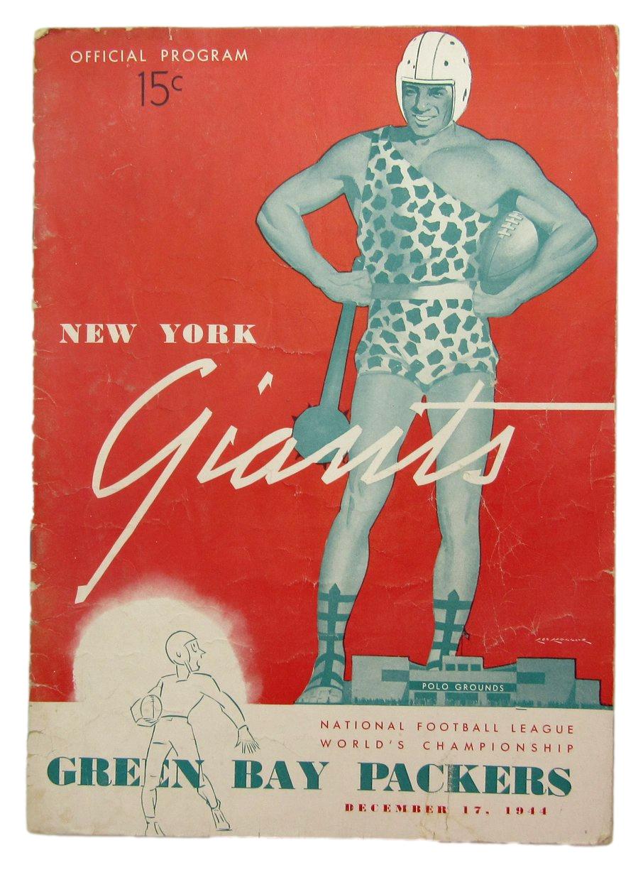 Dec. 17, 1944 Giants vs. Packers NFL Championship Football Game Program 208211