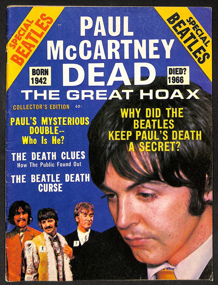 Paul McCartney Dead The Great Hoax 1969 Original Print Magazine 60 Cents 209782
