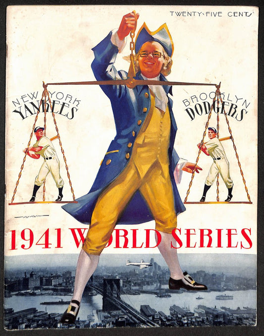 1941 World Series Game 2 Program Yankees vs. Brooklyn Dodgers Scored 210425