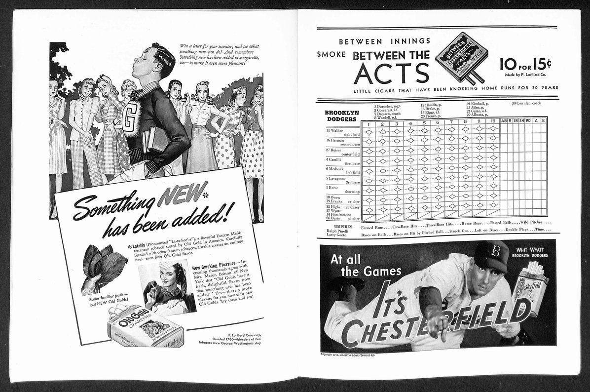 1941 World Series Program Yankees vs. Brooklyn Dodgers Unscored 210426