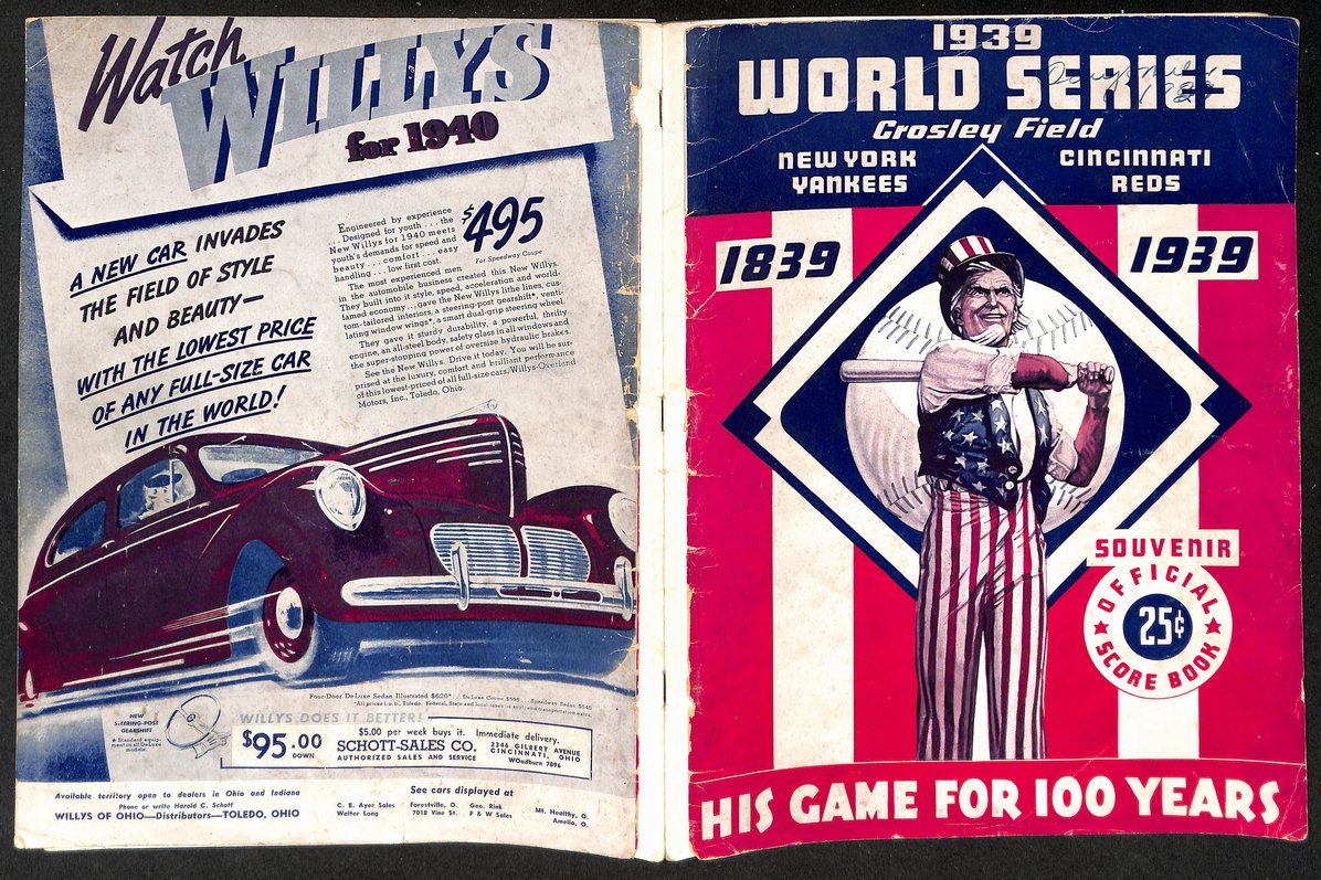 1939 World Series Program New York Yankees vs. Cincinnati Reds 210427