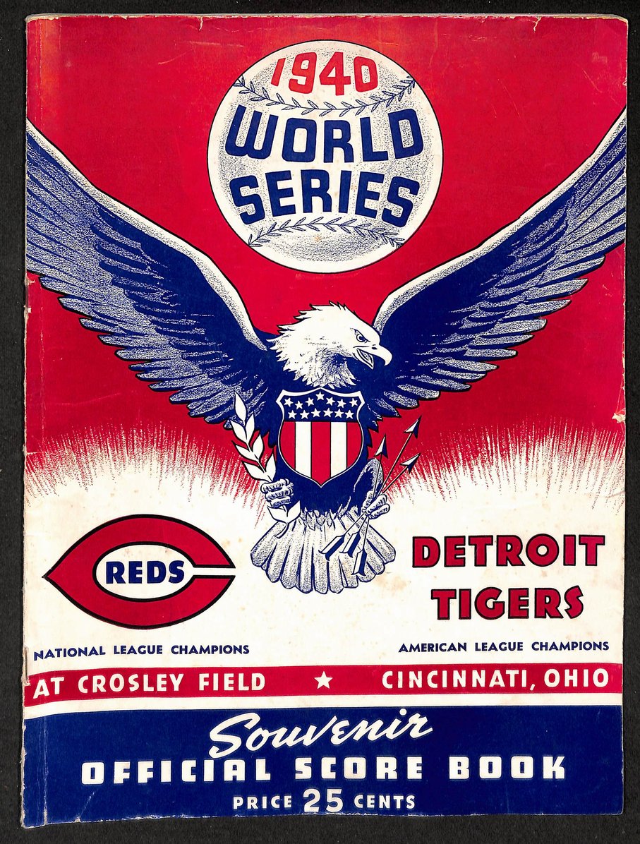 1940 World Series Program Cincinnati Reds vs. Detroit Tigers Unscored 210428
