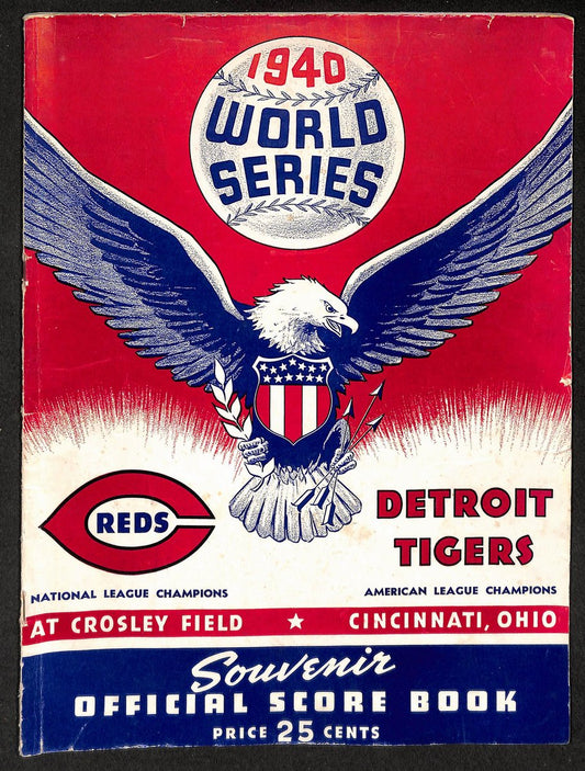 1940 World Series Program Cincinnati Reds vs. Detroit Tigers Unscored 210428