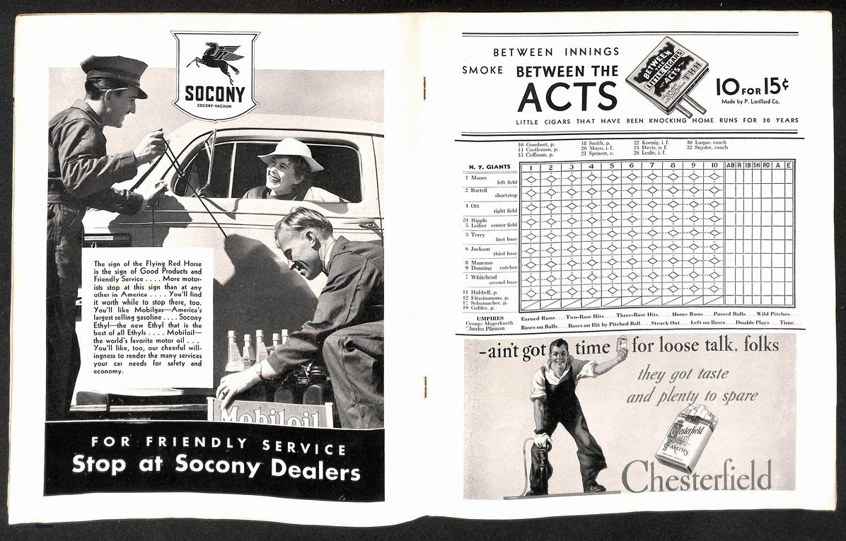 1936 World Series Program New York Giants vs. New York Yankees Unscored 210429