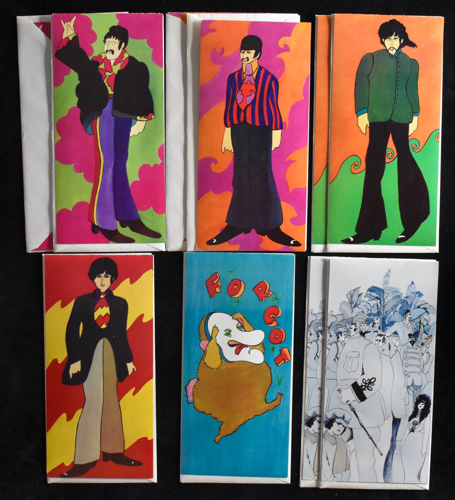 The Beatles Yellow Submarine 1968 Greeting Card Box Set w/ Cards & Envelopes