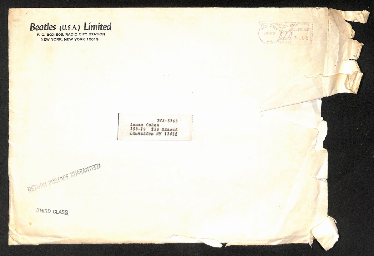 Beatles (U.S.A.) Limited Official Fan Club Letters & Forms w/ Envelope 209863