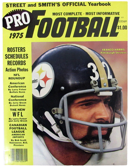 1975 Street and Smith's Pro Football Magazine Franco Harris Cover CLEAN 208274