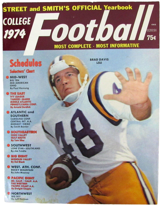 1974 Street and Smith's College Football Magazine Brad Davis LSU CLEAN 208277