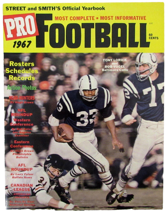 1967 Street and Smith's Pro Football Magazine Tony Lorick/Bob Vogel CLEAN 208280