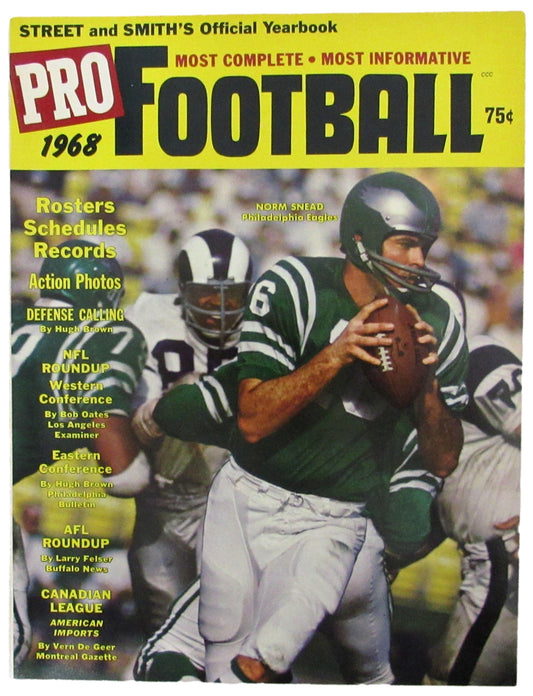 1968 Street and Smith's Pro Football Magazine Norm Snead VERY CLEAN 210142