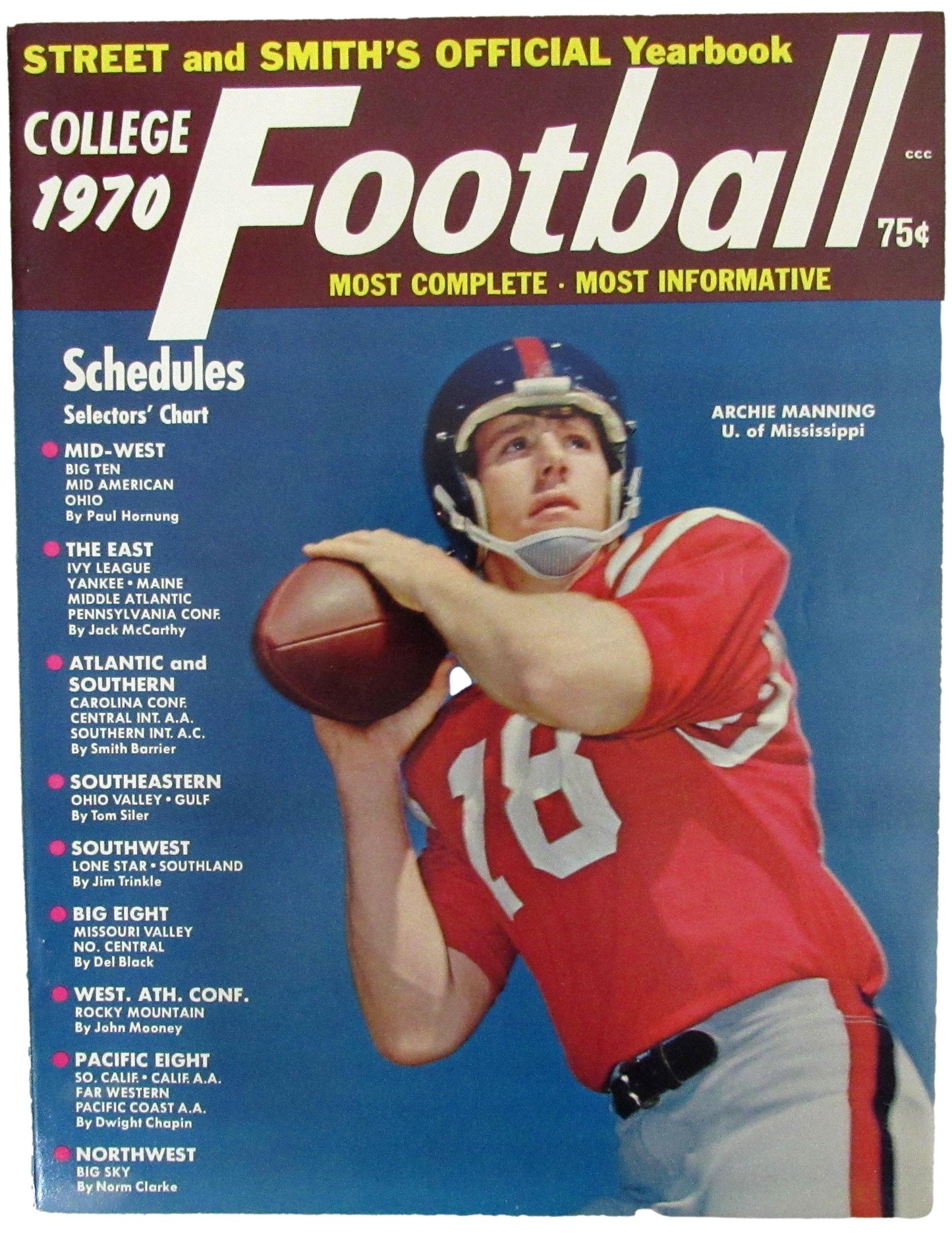 1970 Street and Smith's College Football Magazine Archie Manning CLEAN 210143