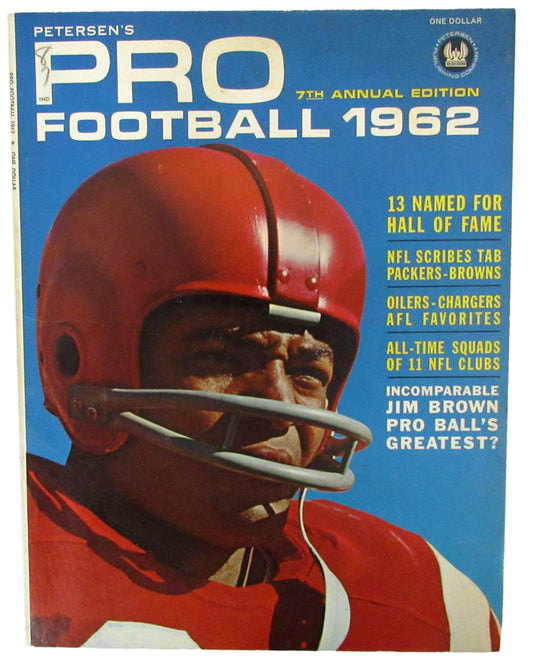 1962 Peterson's PRO FOOTBALL Magazine Jim Brown on the Cover CLEAN 210144