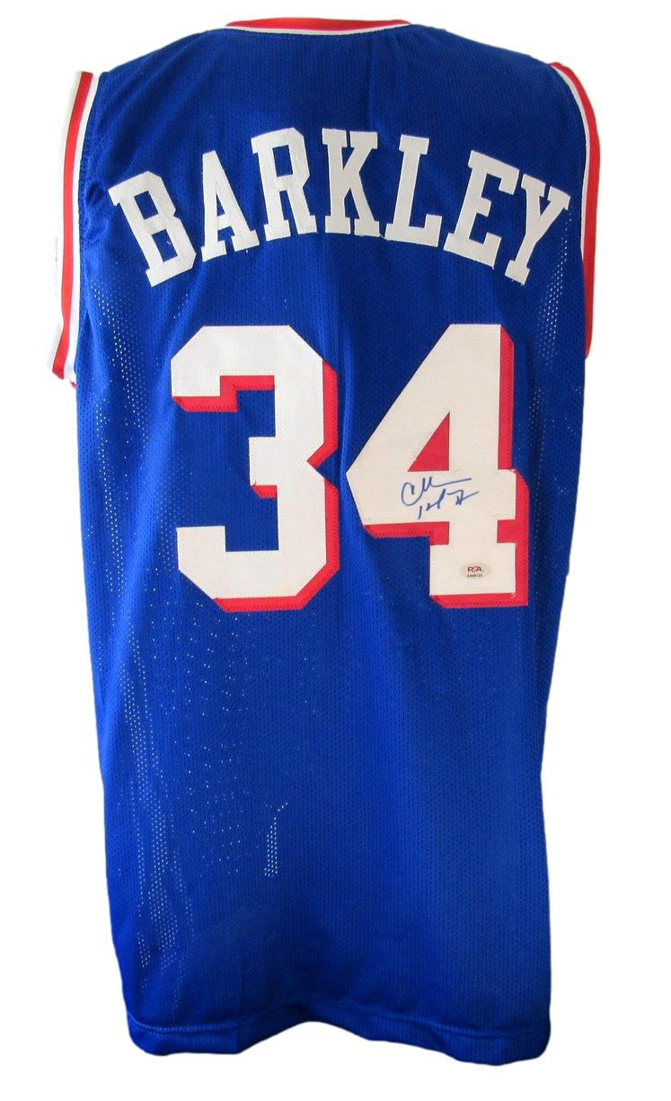 Charles Barkley HOF Signed/Auto 76ers Custom Basketball Jersey PSA/DNA 209896