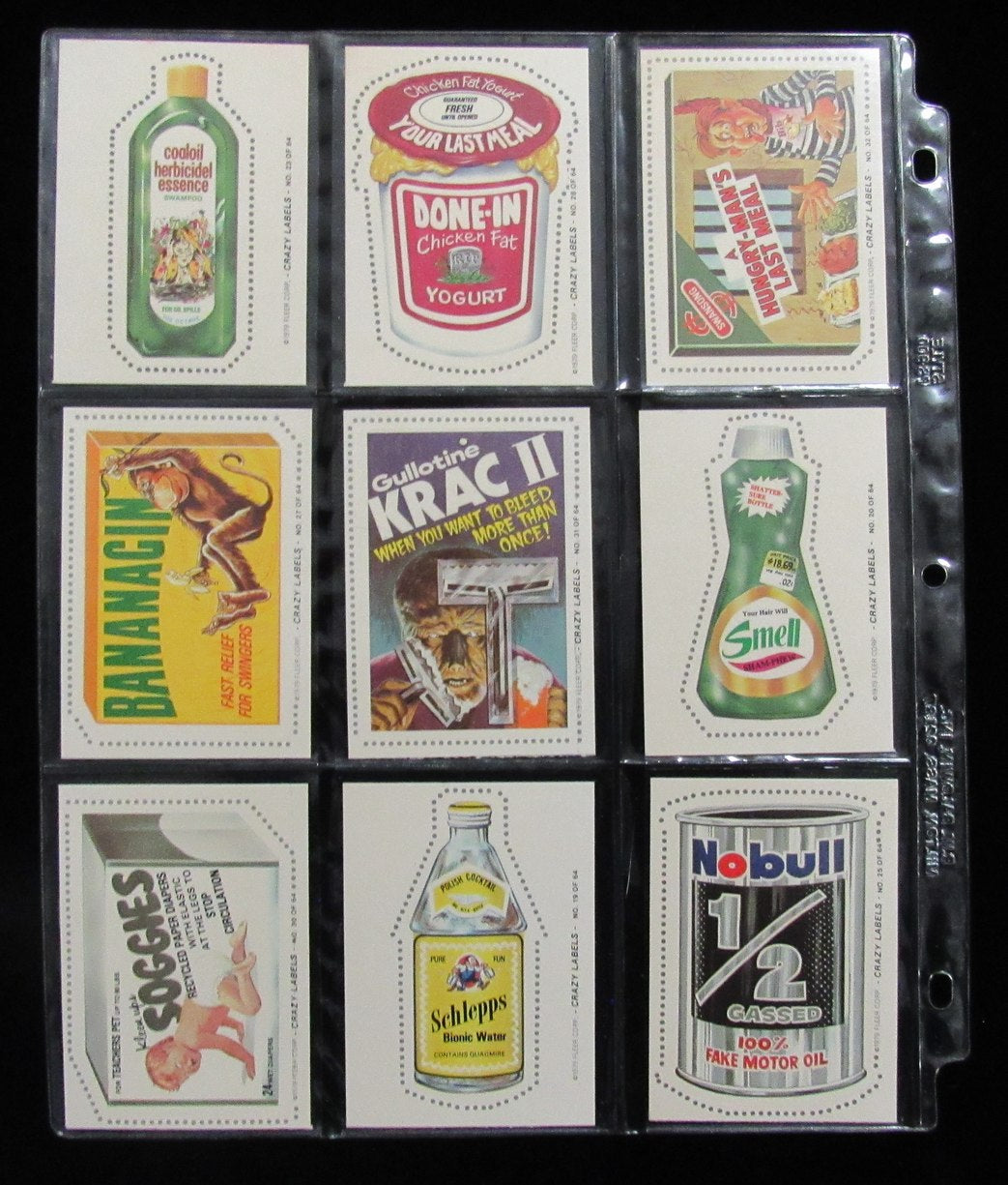 1979 FLEER Crazy Labels Stickers Wacky Packages Complete Set (64) 197525