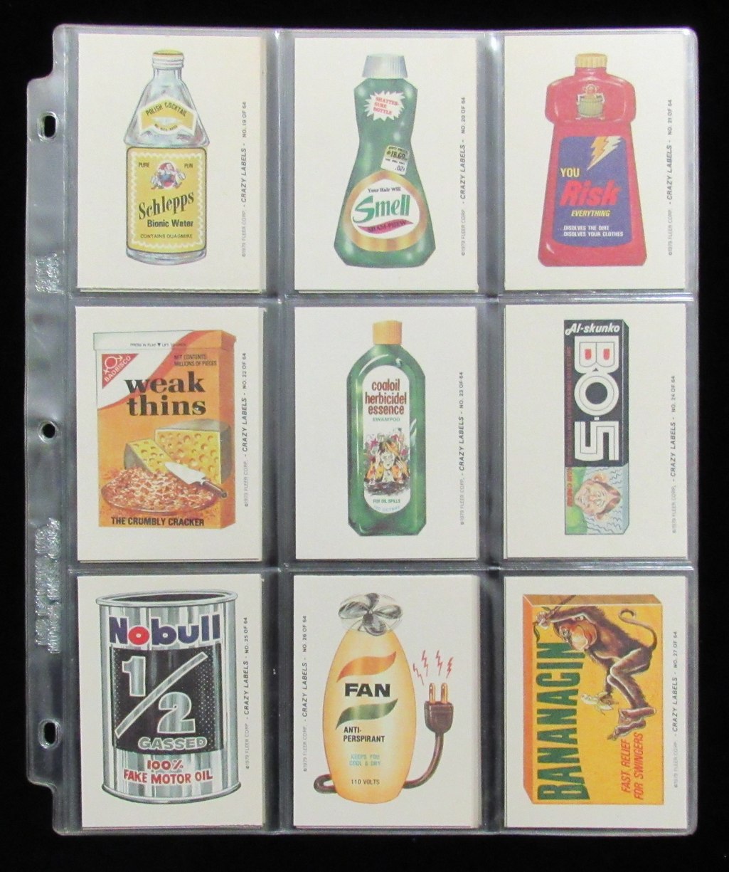 1979 FLEER Crazy Labels Stickers Wacky Packages Complete Set (64) 197525