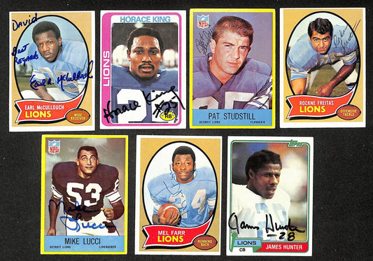 Lot of (13) Signed/Autographed Detroit Lions Football Trading Cards 210461